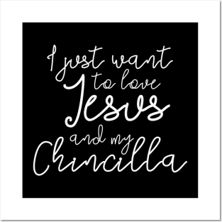 I Just Want To Love Jesus And My Chincilla Hilarious Posters and Art